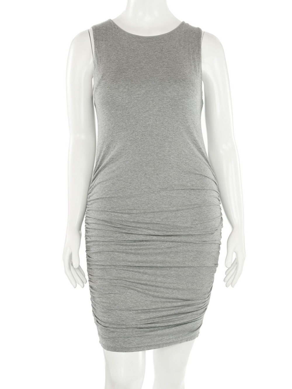Alice + Olivia Gray Shimmer Ruched Sheath Dress Stretch Jersey Cocktail Party S - Picture 1 of 15